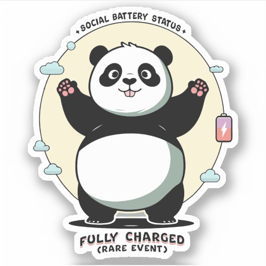 Fully Charged Rare Event – Social Battery Sticker (Voorkant)