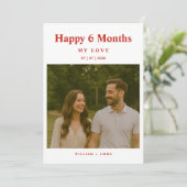 Fully Custom 6 Month Anniversary Card for Couple (Staand voorkant)