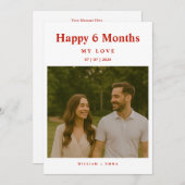Fully Custom 6 Month Anniversary Card for Couple (Voorkant / Achterkant)