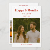 Fully Custom 6 Month Anniversary Card for Couple (Voorkant / Achterkant)