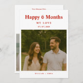 Fully Custom 6 Month Anniversary Card for Couple (Voorkant / Achterkant)
