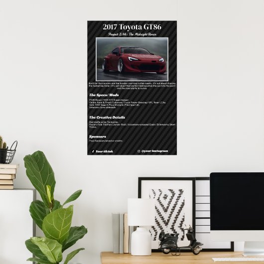 Fully custom Car Show Spec Board Poster (Thuiskantoor)