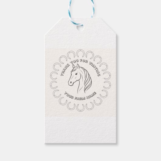 Fully Custom Horse Farm  Cadeaulabel (Voorkant)