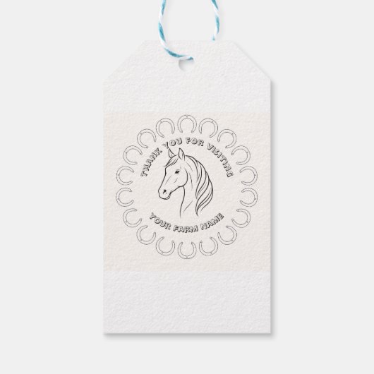 Fully Custom Horse Farm  Cadeaulabel (Achterkant)