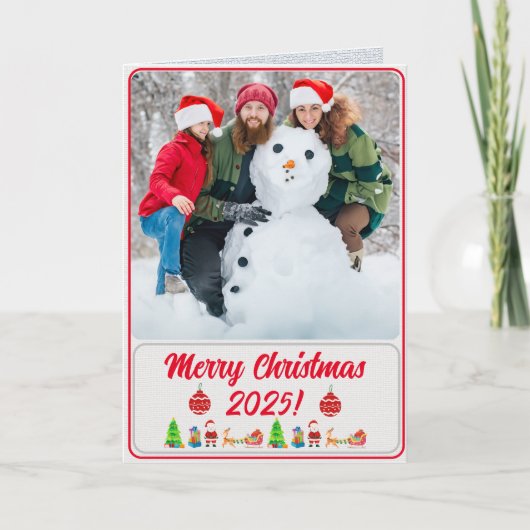 Fully Custom Photo Traditional Folded Xmas Card Bedankkaart (Voorkant)