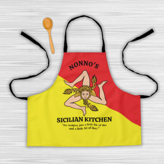 Fully Custom Wording Flag Sicily Sicilian Apron Schort