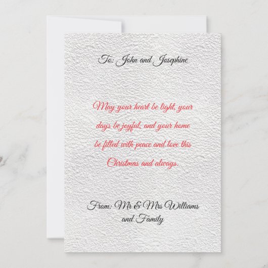 Fully Customisable 2 Photo Traditional Xmas Card (Achterkant)