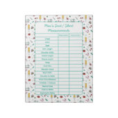 Fully Customizable Body Measurements Chart Notepad Notitieblok (Linkerzijde)