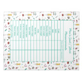 Fully Customizable Body Measurements Chart Notepad Notitieblok (Voorkant)