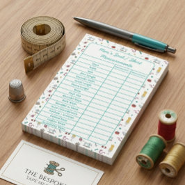 Fully Customizable Body Measurements Chart Notepad Post-it® Notes