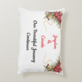 Fully Customizable First Christmas Accent Pillow Accent Kussen (Achterkant (Verticaal))