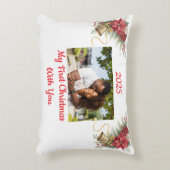 Fully Customizable First Christmas Accent Pillow Accent Kussen (Voorkant(Verticaal))