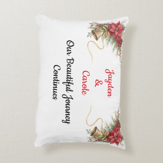 Fully Customizable First Christmas ornament Accent Kussen (Achterkant (Verticaal))