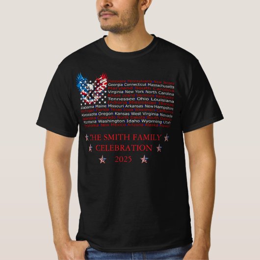 Fully Customizable Patriotic 4th of July Design T-shirt (Voorkant)