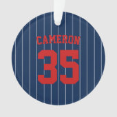 Fully Editable Colors Baseball Jersey Stripes Name Ornament (voorkant)