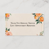 Fully editable Elegant Peach Floral Business Card Visitekaartje (Achterkant)