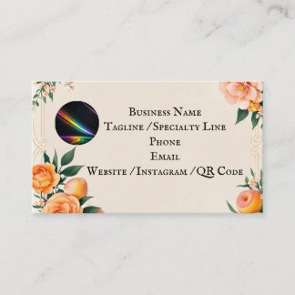 Fully editable Elegant Peach Floral Business Card Visitekaartje