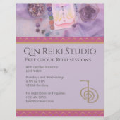 Fully Editable Yoga, Reiki Master Lavender Flyer (Voorkant)