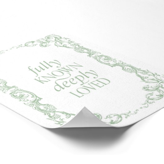 Fully Known Deeply Loved Christian Quote Poster (Hoek)