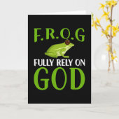 Fully Rely On God F.R.O.G - Frog Kaart (Gele Bloem)