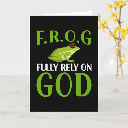 Fully Rely On God F.R.O.G - Frog Kaart (Gele Bloem)