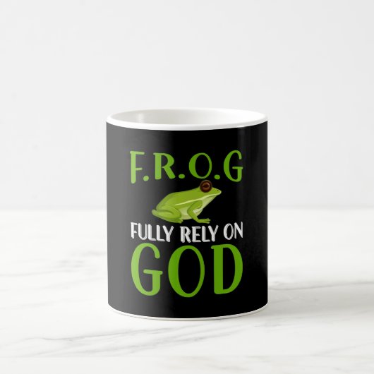 Fully Rely On God F.R.O.G - Frog Koffiemok (Center)