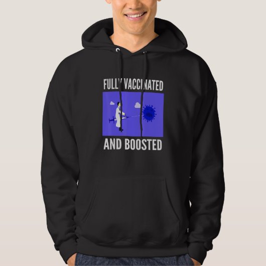 Fully Vaccinated And Boosted  Cool Cute 2020 2021  Hoodie (Voorkant)