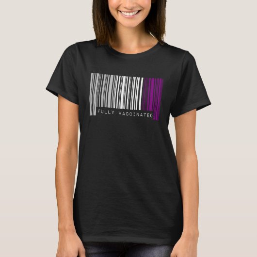 Fully Vaccinated Barcode Asexual Pride Flag Aesthe T-shirt (Voorkant)