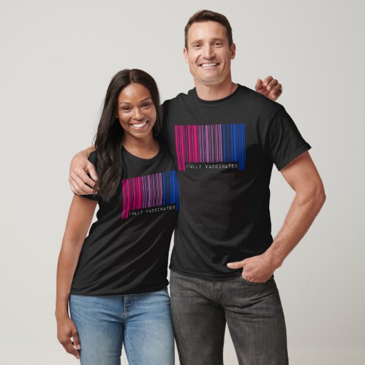 Fully Vaccinated Barcode Bisexual Pride Flag Aesth T-shirt (Unisex)
