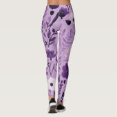 Fulsieke bloemenvinteling in paars voor retro-deco leggings (Achterkant)