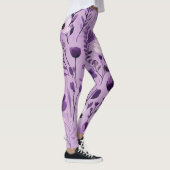 Fulsieke bloemenvinteling in paars voor retro-deco leggings (Rechts)
