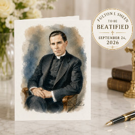 Fulton J. Sheen Zaligverklaring Katholieke Groet Kaart