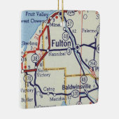 Fulton NY  Map Keramisch Ornament (Rechts)