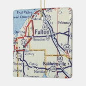Fulton NY  Map Keramisch Ornament (Links)