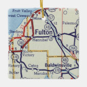 Fulton NY  Map Keramisch Ornament (Voorkant)