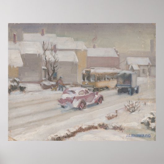 Fulton Road Cleveland – Kulhanek 1943 Afdrukken Poster (Voorkant)