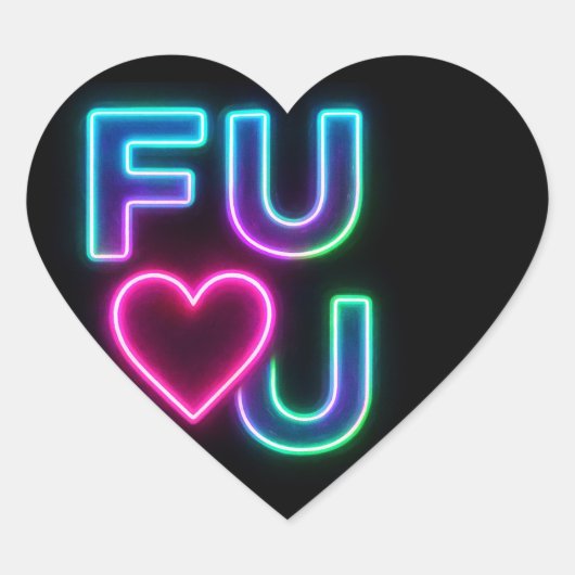 FULU Heart Shaped Sticker (Voorkant)