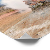 Fumarole, Hverir Geothermisch gebied, IJsland Poster (Hoek)