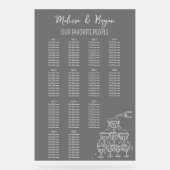 Fumee Champagne Toren Bruiloft zitplaatsen kaart Acryl Bord (Voorkant)