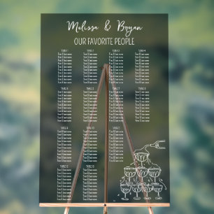 Fumee Champagne Toren Bruiloft zitplaatsen kaart Acryl Bord