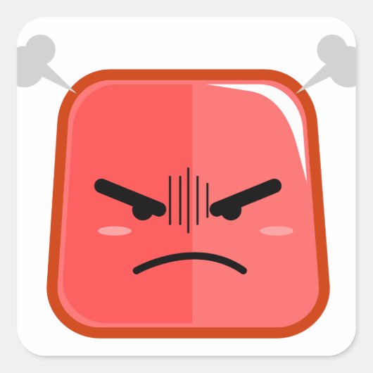 Fuming Angry Faced Rode Emoji Sticker (Voorkant)
