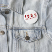 Fun 100% Bibliophile T-shirt Ronde Button 5,7 Cm (In situ)