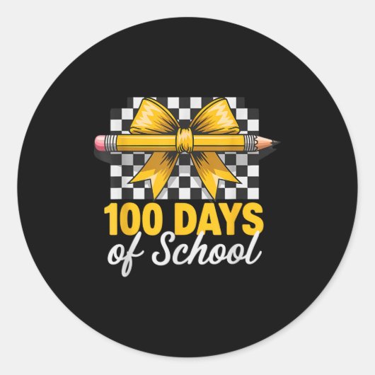 Fun 100 Days Teacher Celebration School Clroom Sty Ronde Sticker (Voorkant)