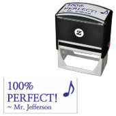 Fun "100% PERFECT!" + Aangepaste onderwijsnaam Zelfinktende Stempel (In situ)
