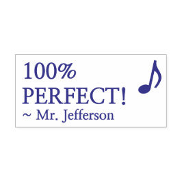Fun "100% PERFECT!" + Aangepaste onderwijsnaam Zelfinktende Stempel