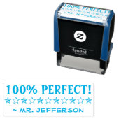 Fun "100% PERFECT!" Educator Rubber Stamp Zelfinktende Stempel (In situ)