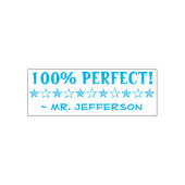 Fun "100% PERFECT!" Educator Rubber Stamp Zelfinktende Stempel (Design)
