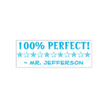 Fun "100% PERFECT!" Educator Rubber Stamp