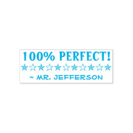 Fun "100% PERFECT!" Educator Rubber Stamp Zelfinktende Stempel