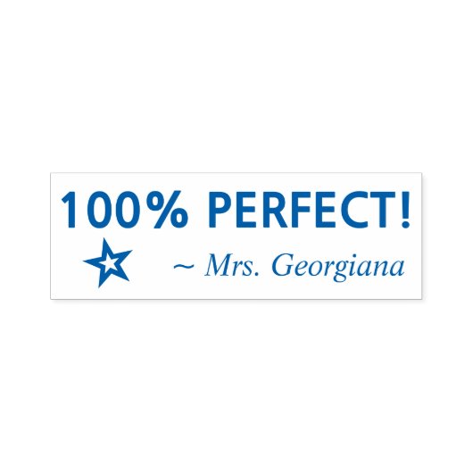 Fun "100% PERFECT!" Educator Rubber Stamp Zelfinktende Stempel (Design)